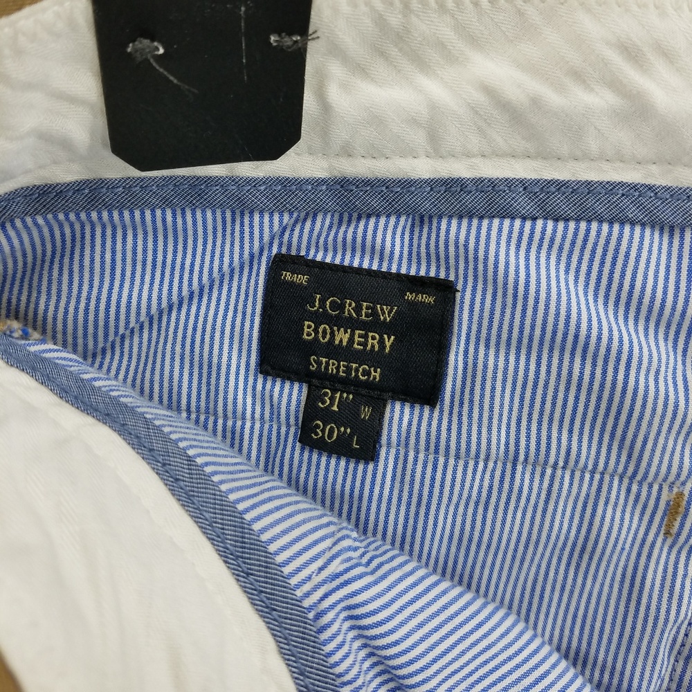 J Crew Bowery Stretch Slim Mens Khaki Chino Pants - Picture 6 of 8